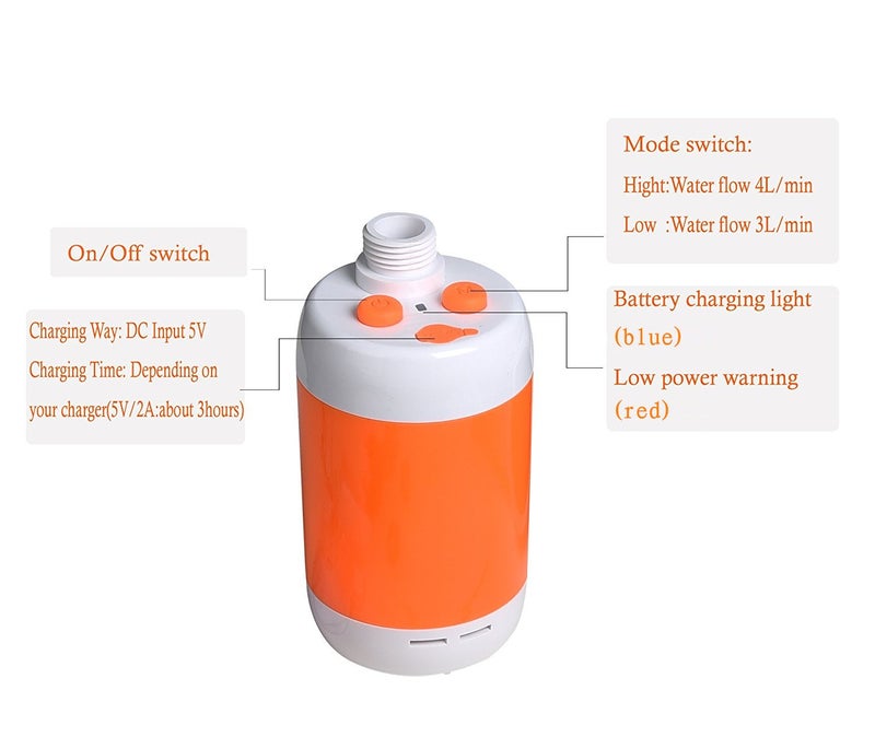 Iron Hammer Portable Shower Camping Shower Outdoor Shower Handheld Electric Shower - Turn Water into Shower Stream - Image 3